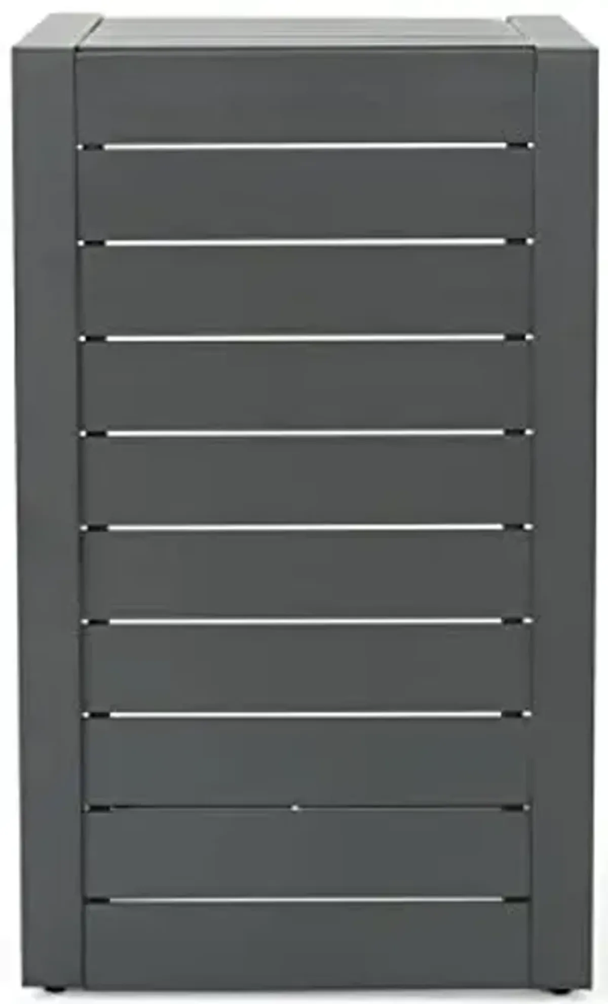 Christopher Knight Home Cape Coral Outdoor Aluminum C-Shaped Side Table, Grey