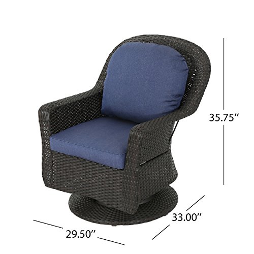 Christopher Knight Home Liam Outdoor Wicker Swivel Club Chairs with