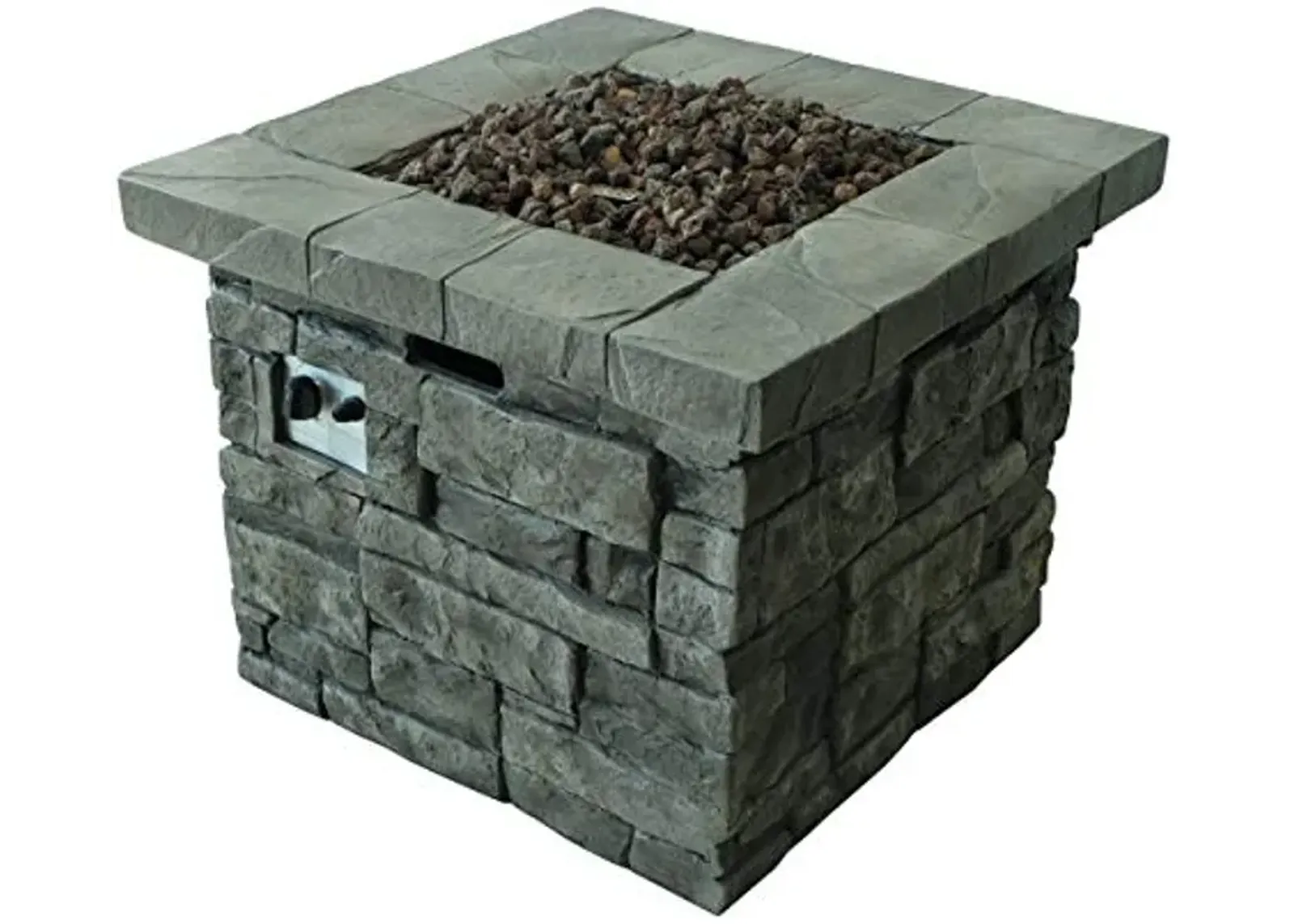 Christopher Knight Home Angeles Outdoor Square Fire Pit - 40,000 BTU, Grey