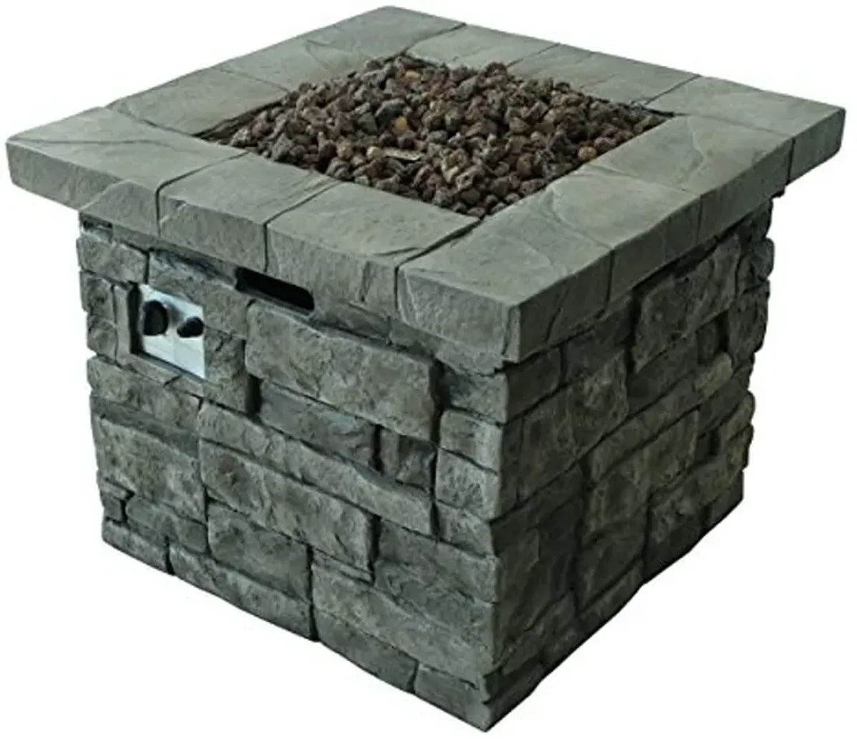 Christopher Knight Home Angeles Outdoor Square Fire Pit - 40,000 BTU, Grey