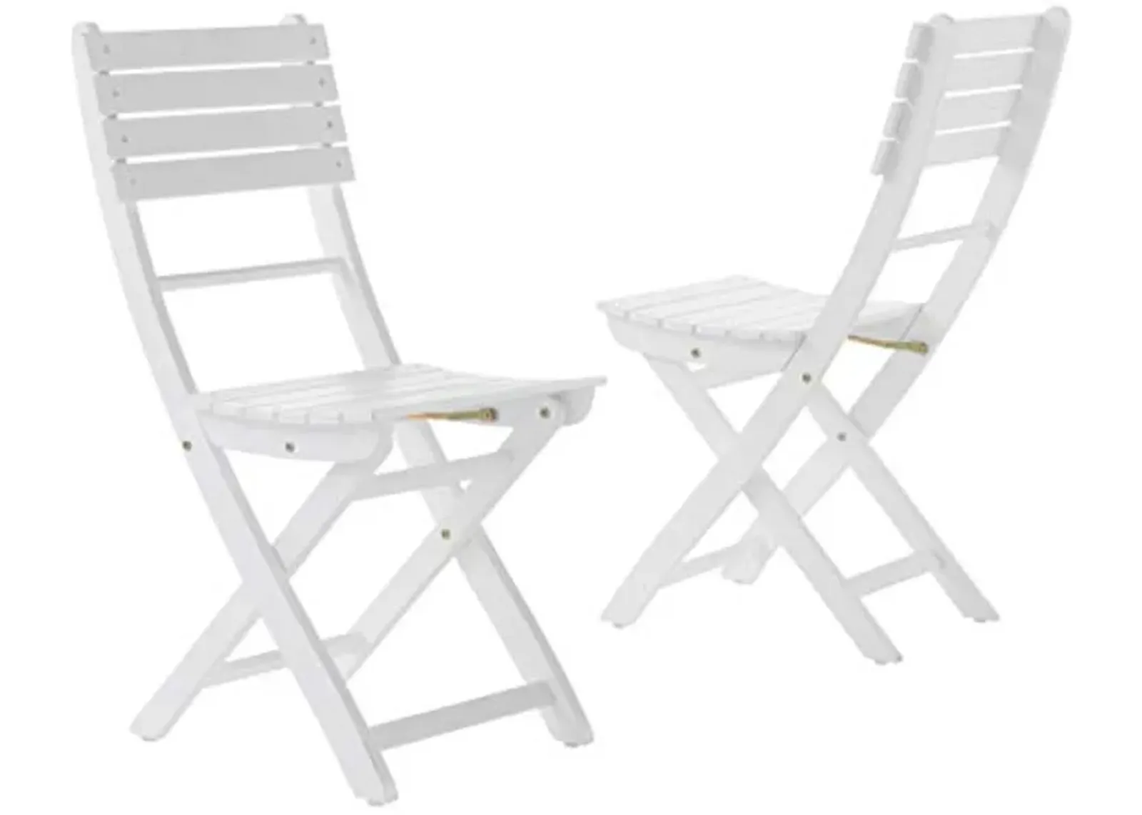 Christopher Knight Home Positano Outdoor Acacia Wood Foldable Dining Chairs, 2-Pcs Set, Pu/ White