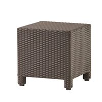 Christopher Knight Home Puerta Outdoor Wicker Side Table, Dark Brown