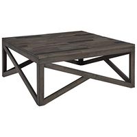 Signature Design by Ashley Haroflyn Rustic Square Coffee Table, Gray