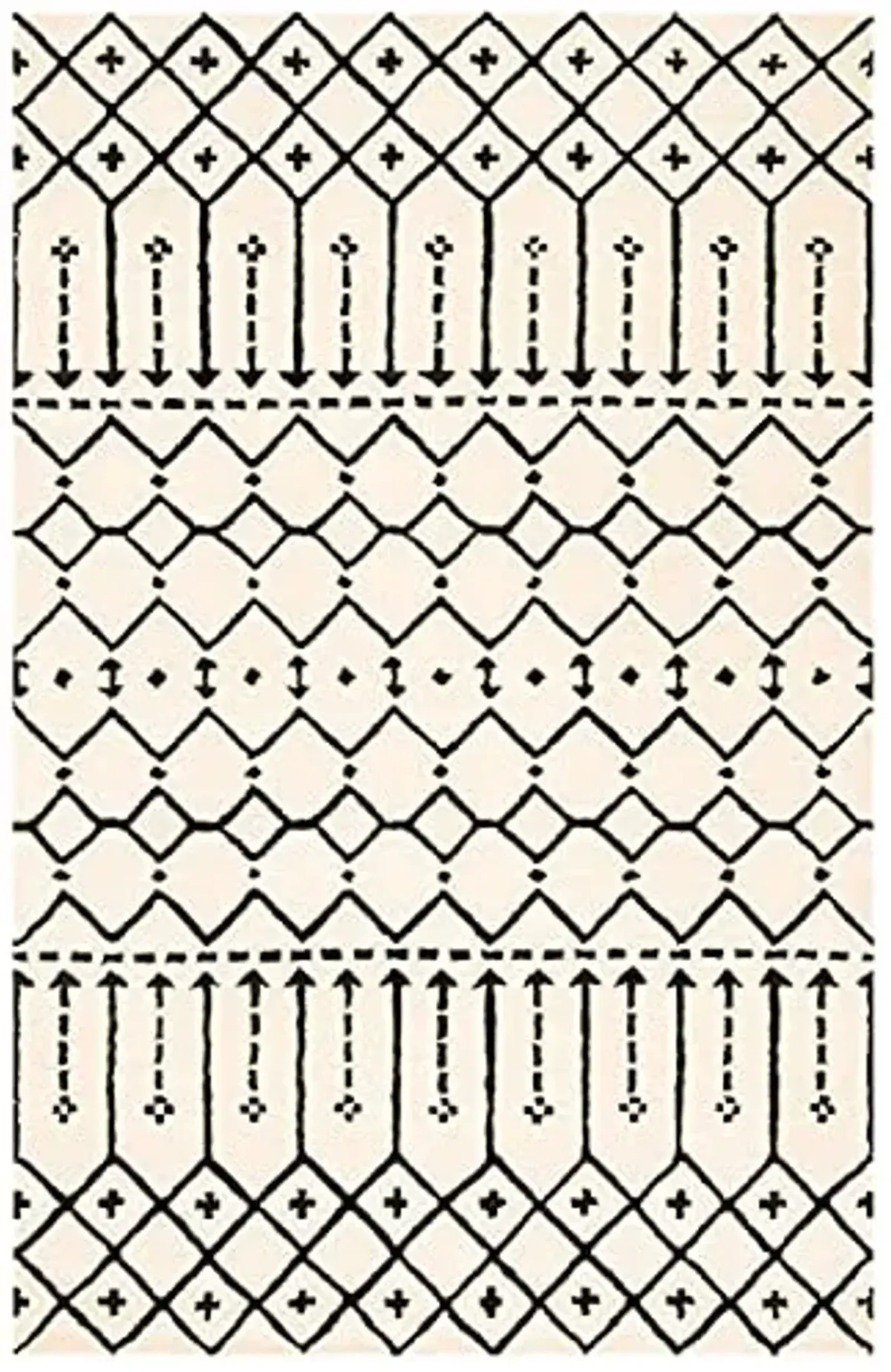 SAFAVIEH Himalaya Collection Accent Rug - 4' x 6', Ivory & Black, Handmade Moroccan Wool, Ideal for High Traffic Areas in Entryway, Living Room, Bedroom (HIM903A)