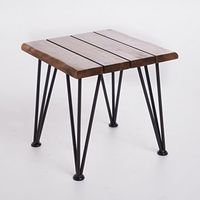 Christopher Knight Home Zion Outdoor Industrial Rustic Iron and Acacia Wood Accent Table, Teak Finish With Rustic Metal