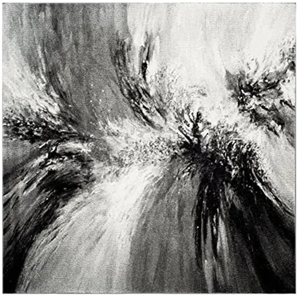 SAFAVIEH Glacier Collection Area Rug - 5'3" Square, Grey & Multi, Modern Abstract Design, Non-Shedding & Easy Care, Ideal for High Traffic Areas in Living Room, Bedroom (GLA127C)