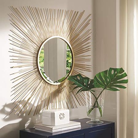 Signature Design by Ashley Elspeth Contemporary 42" Round Accent Mirror, Gold
