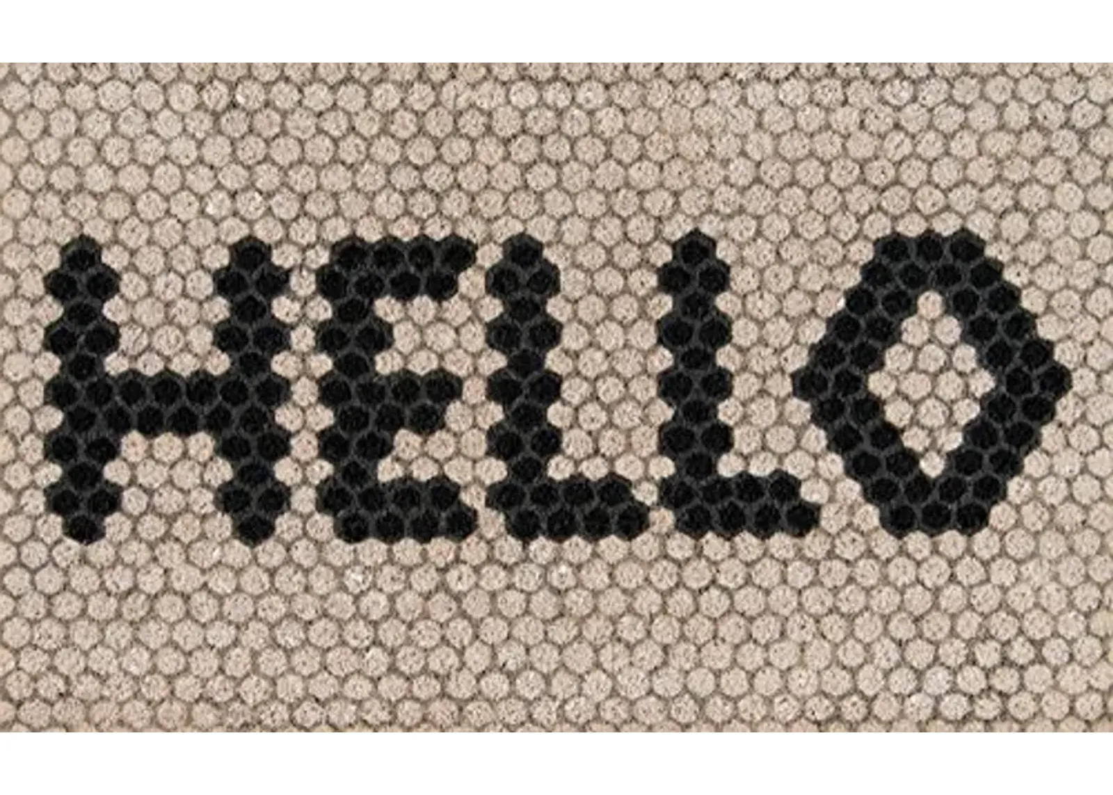 Novogratz by Momeni ALOHAALO15IVY1626 Aloha Collection Hello Hex Tile Door Mat, 1'6" x 2'6", Ivory