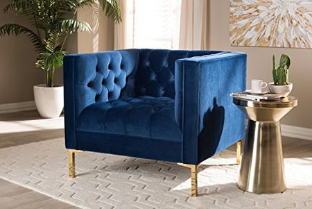 Baxton Studio Essone Chair, Blue