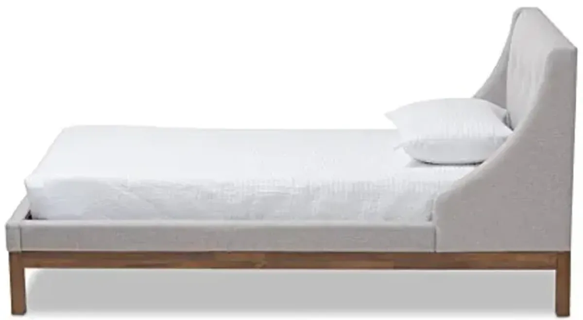 Baxton Studio Chartres Storage Platform Bed, Twin, Greyish Beige