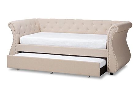 Baxton Studio Charise Daybed With Trundle, Beige
