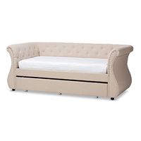 Baxton Studio Charise Daybed With Trundle, Beige
