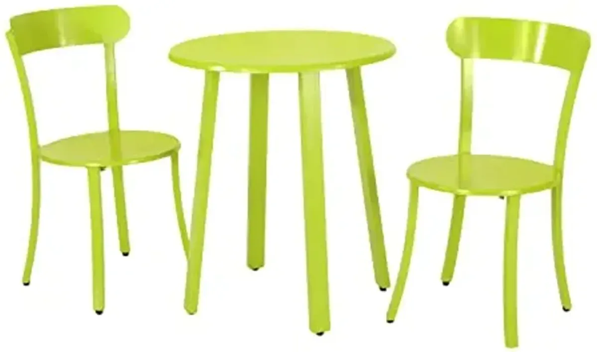 Christopher Knight Home Larson Outdoor Bistro Set, Matte Lime Green