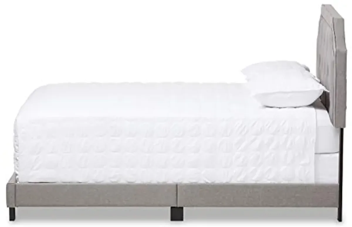 Baxton Studio Willis Modern and Contemporary Light Grey Fabric Upholstered Full Size Bed