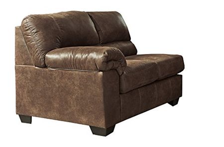 Signature Design by Ashley Bladen Faux Leather Upholstered Left Arm Facing Loveseat, Sectional Component, Brown