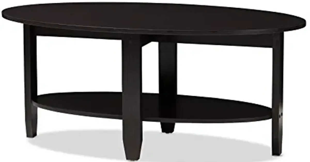 Baxton Studio Brandis Coffee Table, Wedge Dark Brown