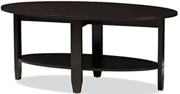 Baxton Studio Brandis Coffee Table, Wedge Dark Brown