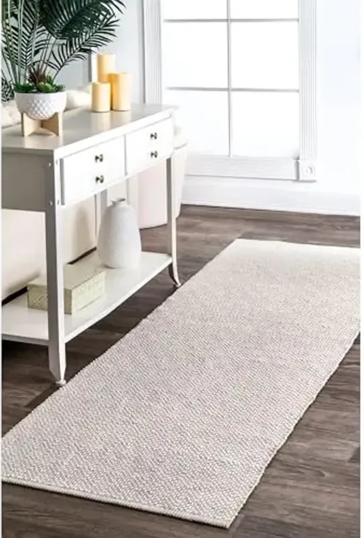 nuLOOM Lorretta Geometric Cotton Runner Rug, 2' 6" x 8', Taupe