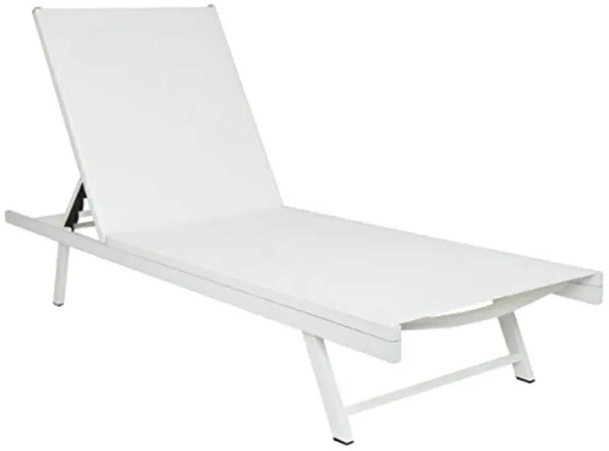 Christopher Knight Home Simon Outdoor Aluminum and Mesh Chaise Lounge, White/White