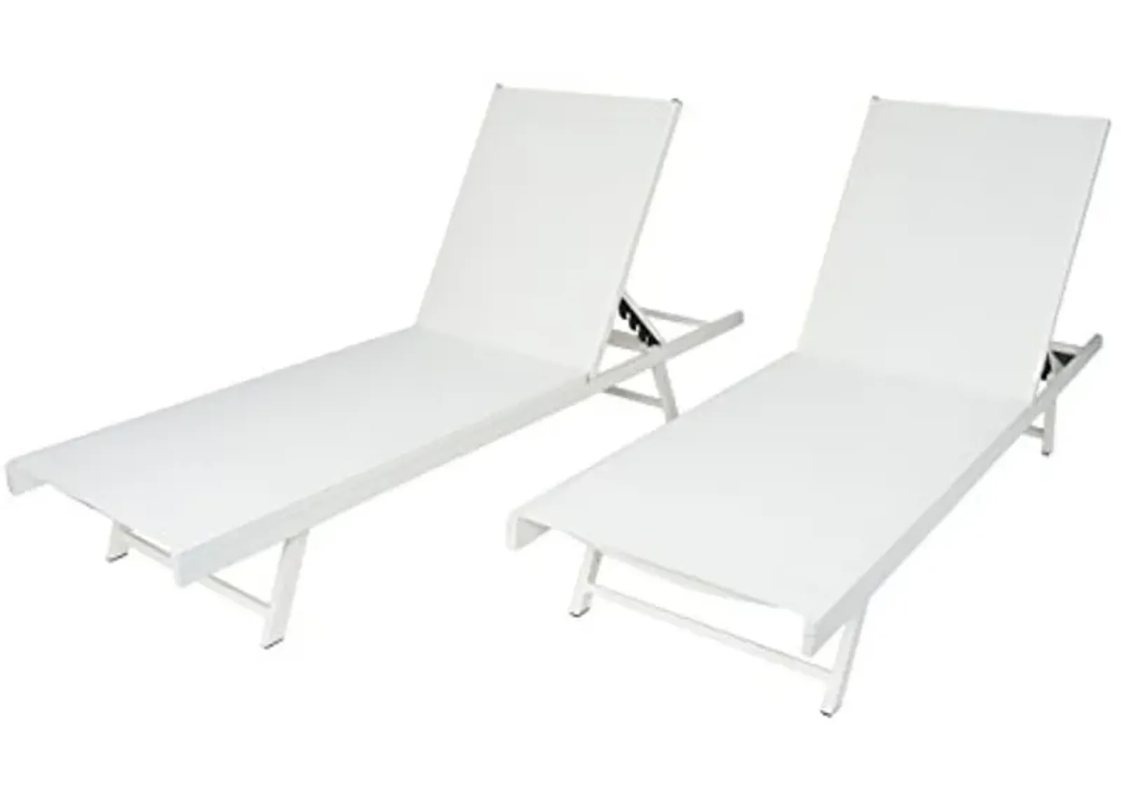 Christopher Knight Home Salton Outdoor Aluminum and Mesh Chaise Lounge Set, 2-Pcs Set, White / White