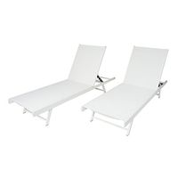 Christopher Knight Home Salton Outdoor Aluminum and Mesh Chaise Lounge Set, 2-Pcs Set, White / White
