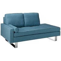 Christopher Knight Home Phelps Modern Fabric Chaise Loveseat, Blue, Silver