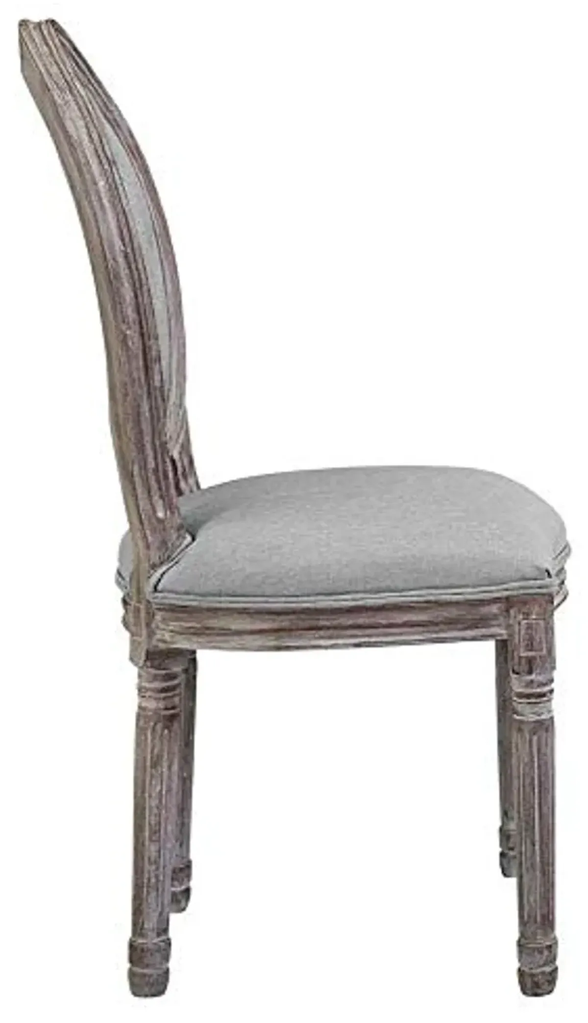 Modway Arise French Vintage Tufted Upholstered Fabric Two Dining Side Chairs in Light Gray