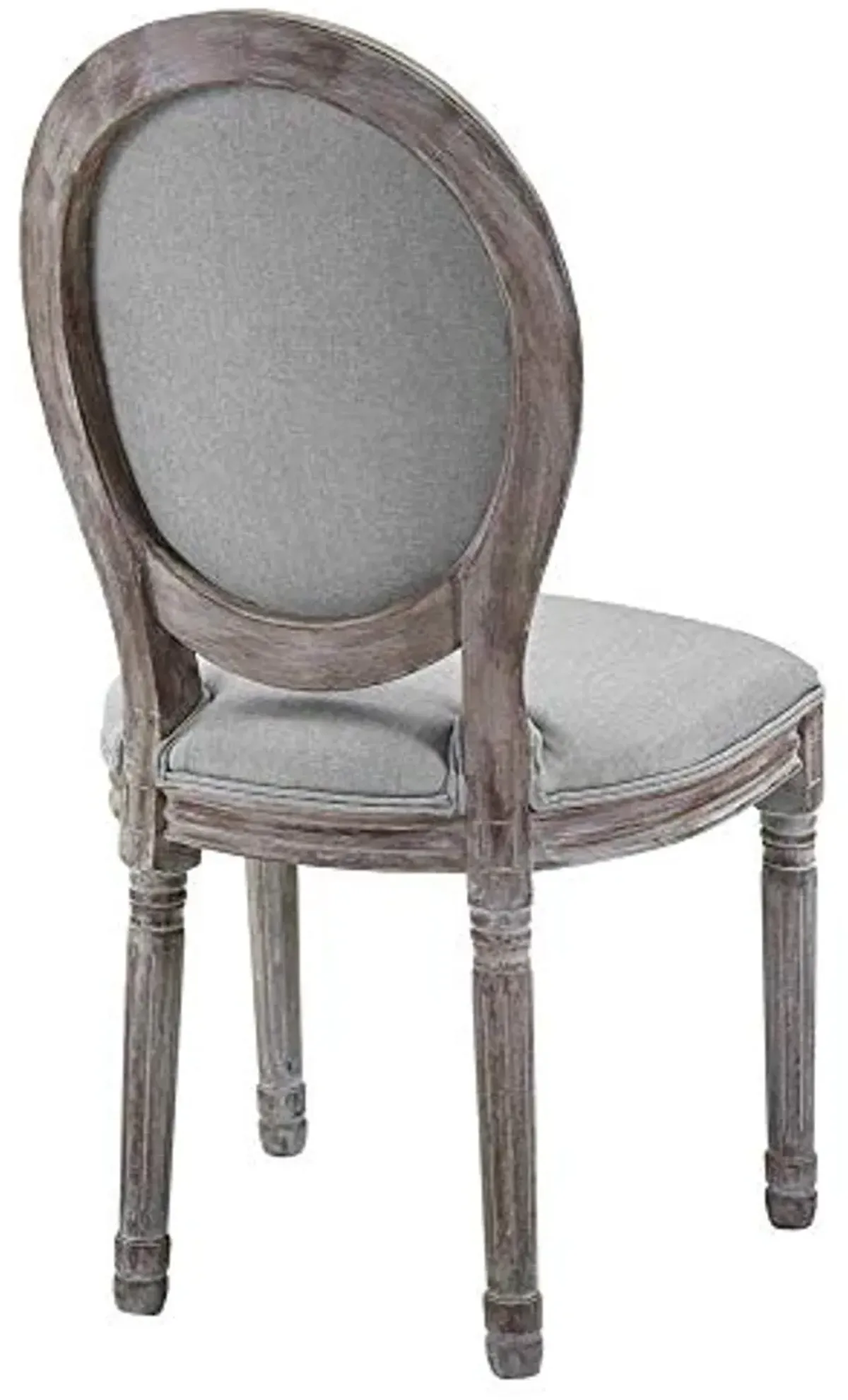 Modway Arise French Vintage Tufted Upholstered Fabric Two Dining Side Chairs in Light Gray