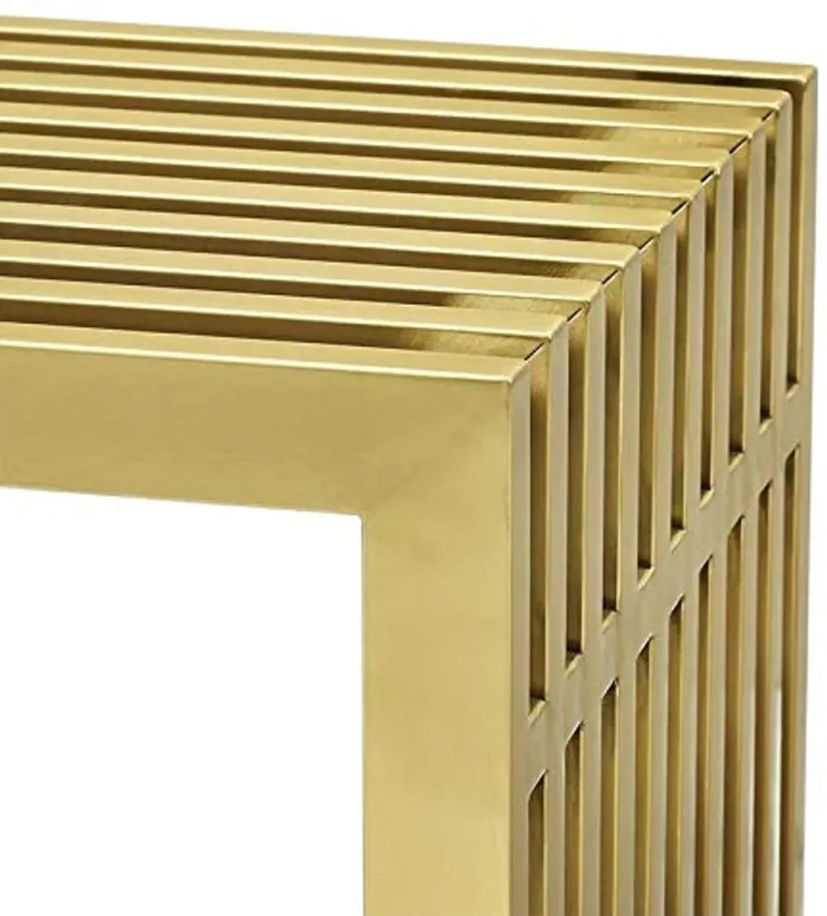 Modway Gridiron Contemporary Modern Gold Stainless Steel Console Table