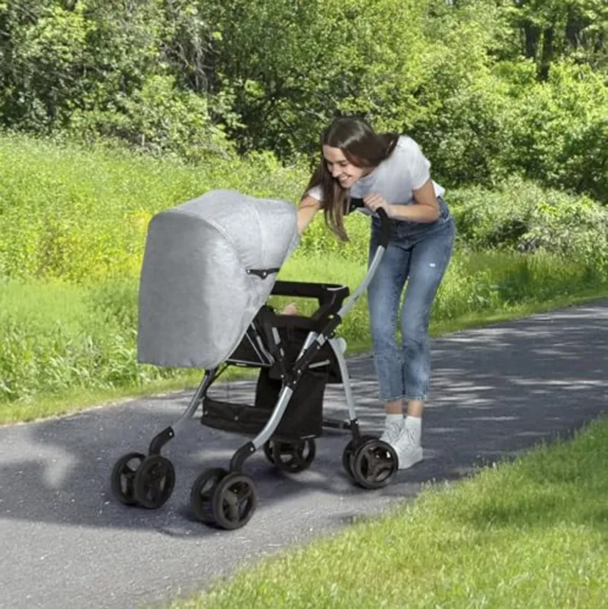 Jeep Unlimited Reversible Handle Stroller, Grey Tweed