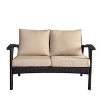 Christopher Knight Home Honolulu Outdoor Wicker Loveseat with Water Resistant Cushions, Brown / Tan Cushion