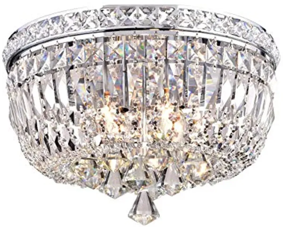 Jojospring Elisa Chrome Iron and Crystal 4-Light Flush-Mount Chandelier