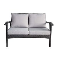 Christopher Knight Home Honolulu Outdoor Wicker Loveseat with Water Resistant Cushions, Grey / Silver Cushion