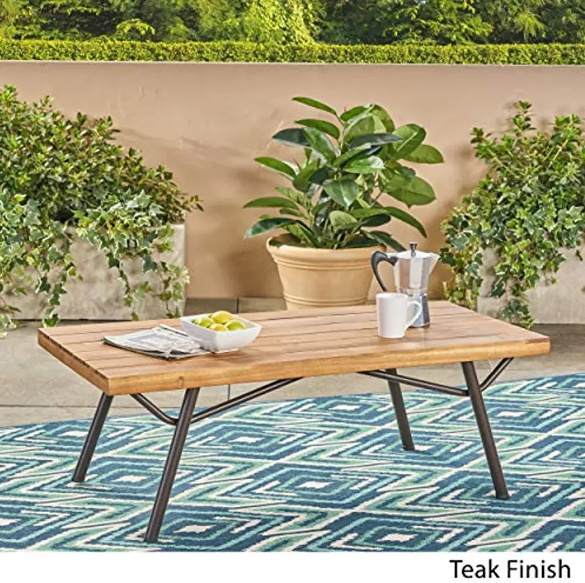 Christopher Knight Home Baish Outdoor Acacia Wood Coffee Table, Teak Finish