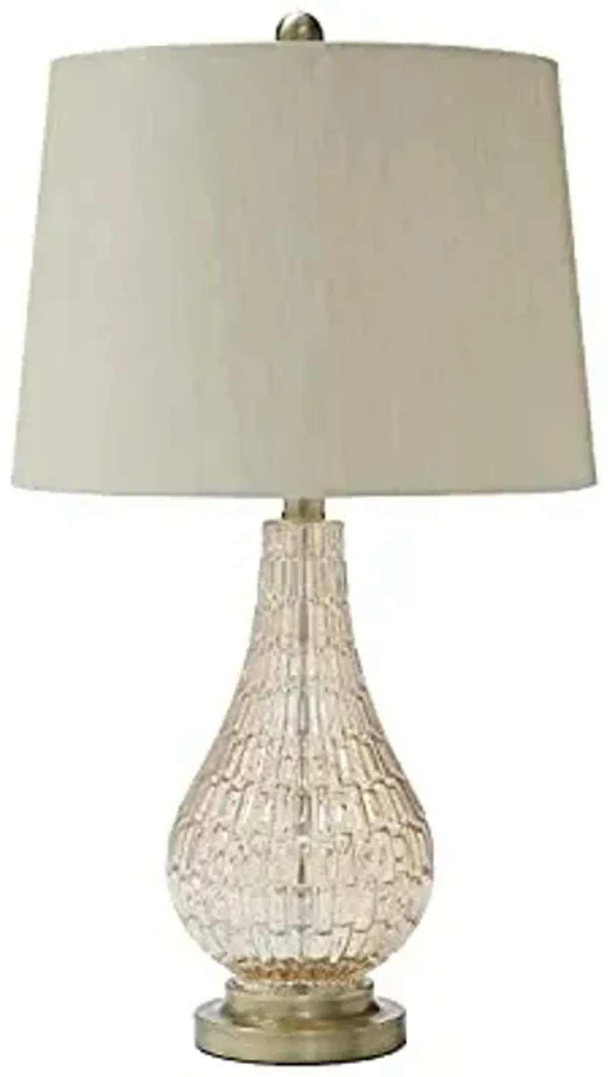 Signature Design by Ashley Latoya Contemporary 25" Curved Glass Table Lamp, Champagne