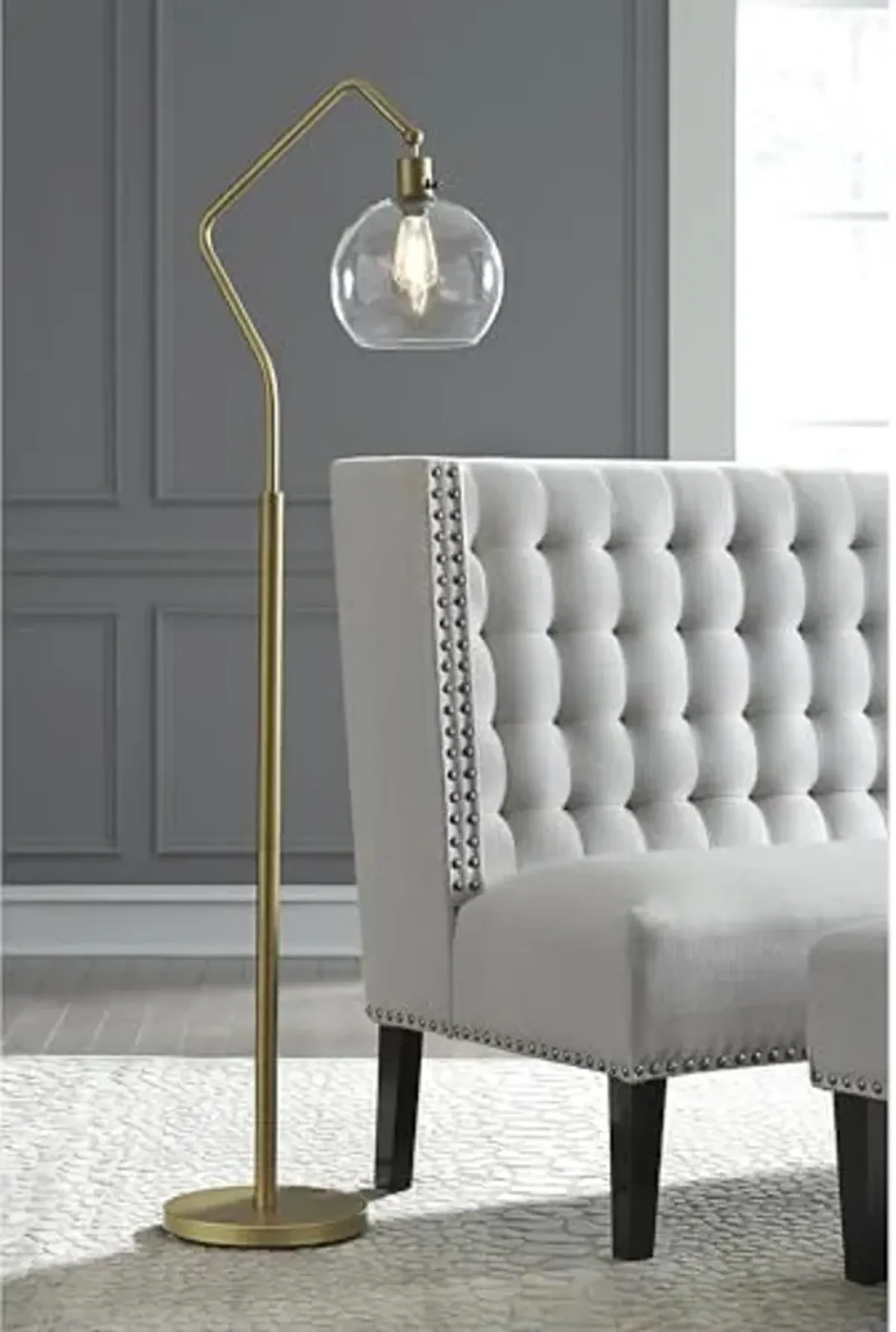 Signature Design by Ashley L207151 Marilee Metal Floor Lamp, White Golden