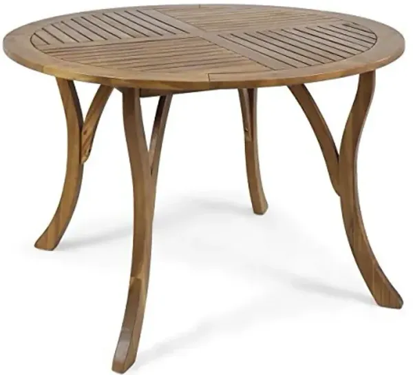 Christopher Knight Home Adn Outdoor 47" Round Acacia Wood Dining Table, Teak