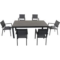 Hanover TUCSDN7PC-GRY Tucson (7 Piece) Dining Set, Gray Outdoor Furniture, 7pc Sling