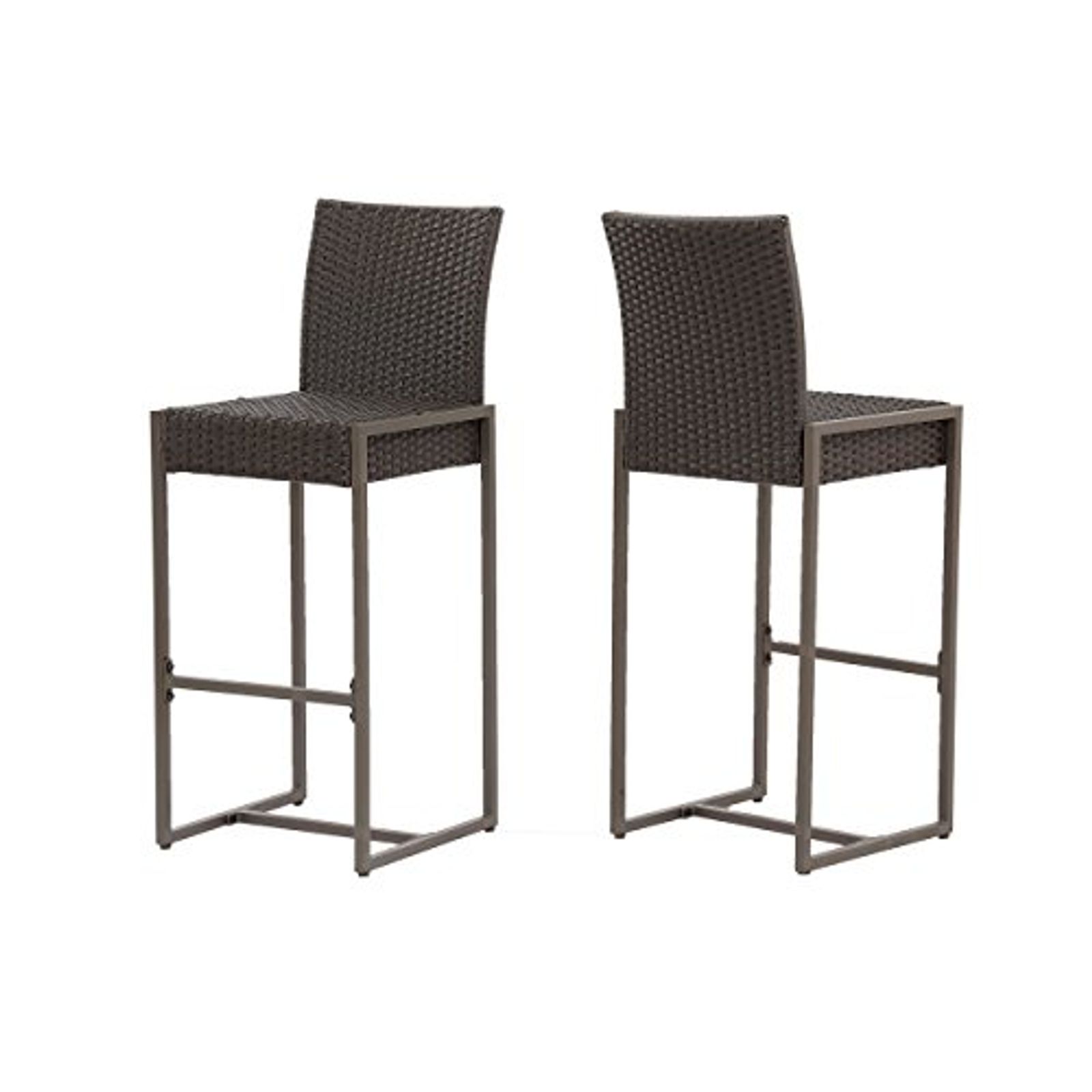 Christopher Knight Home Kelly Outdoor Wicker 30 Inch Barstool (Set of 2), Dark Brown