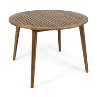 Christopher Knight Home Nick Outdoor Acacia Wood Round Dining Table, Teak Finish