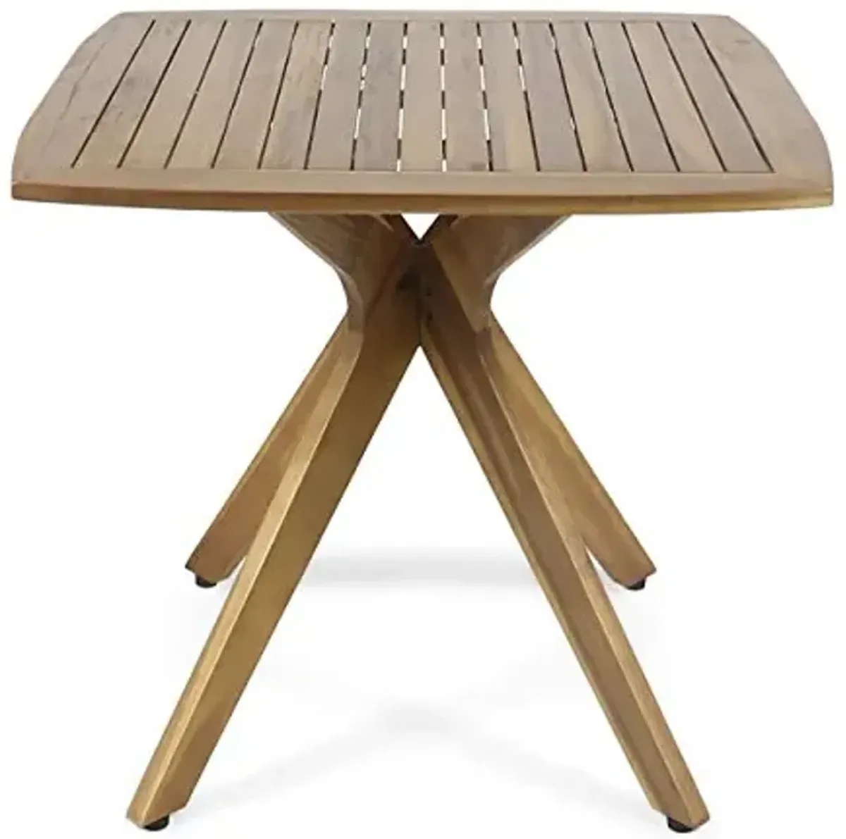 Christopher Knight Home Stanford Outdoor Square Dining Table with X Base, Teak Finish