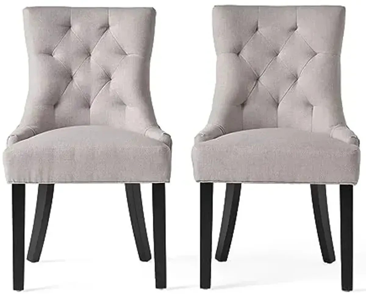 Christopher Knight Home Hayden Fabric Dining Chairs, 2-Pcs Set,Polyester, Light Grey