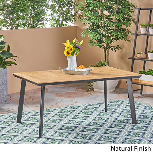 Christopher Knight Home Able Outdoor Aluminum and Faux Wood Dining