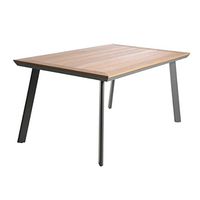 Christopher Knight Home Able Outdoor Aluminum and Faux Wood Dining Table, Natural Finish
