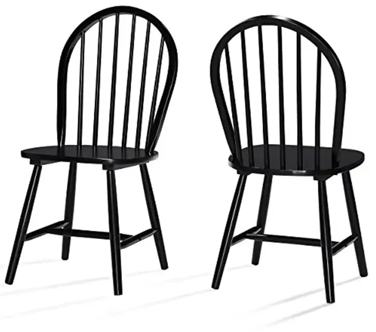 Christopher Knight Home Declan Farmhouse Cottage High Back Spindled Rubberwood Dining Chairs, 2-Pcs Set, Black