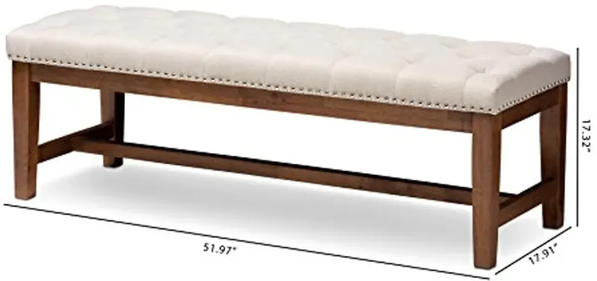 Baxton Studio Louisa Bench, Light Beige