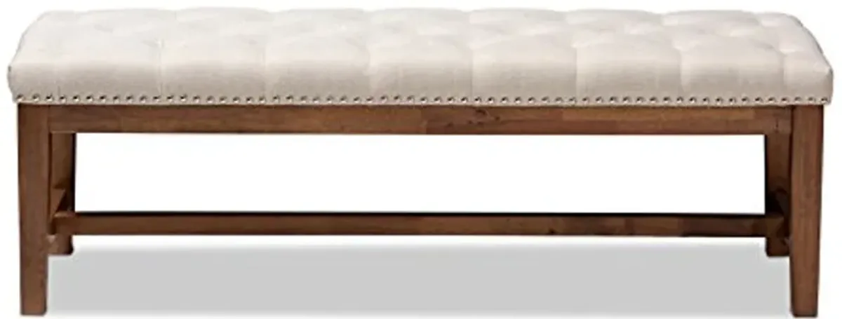 Baxton Studio Louisa Bench, Light Beige