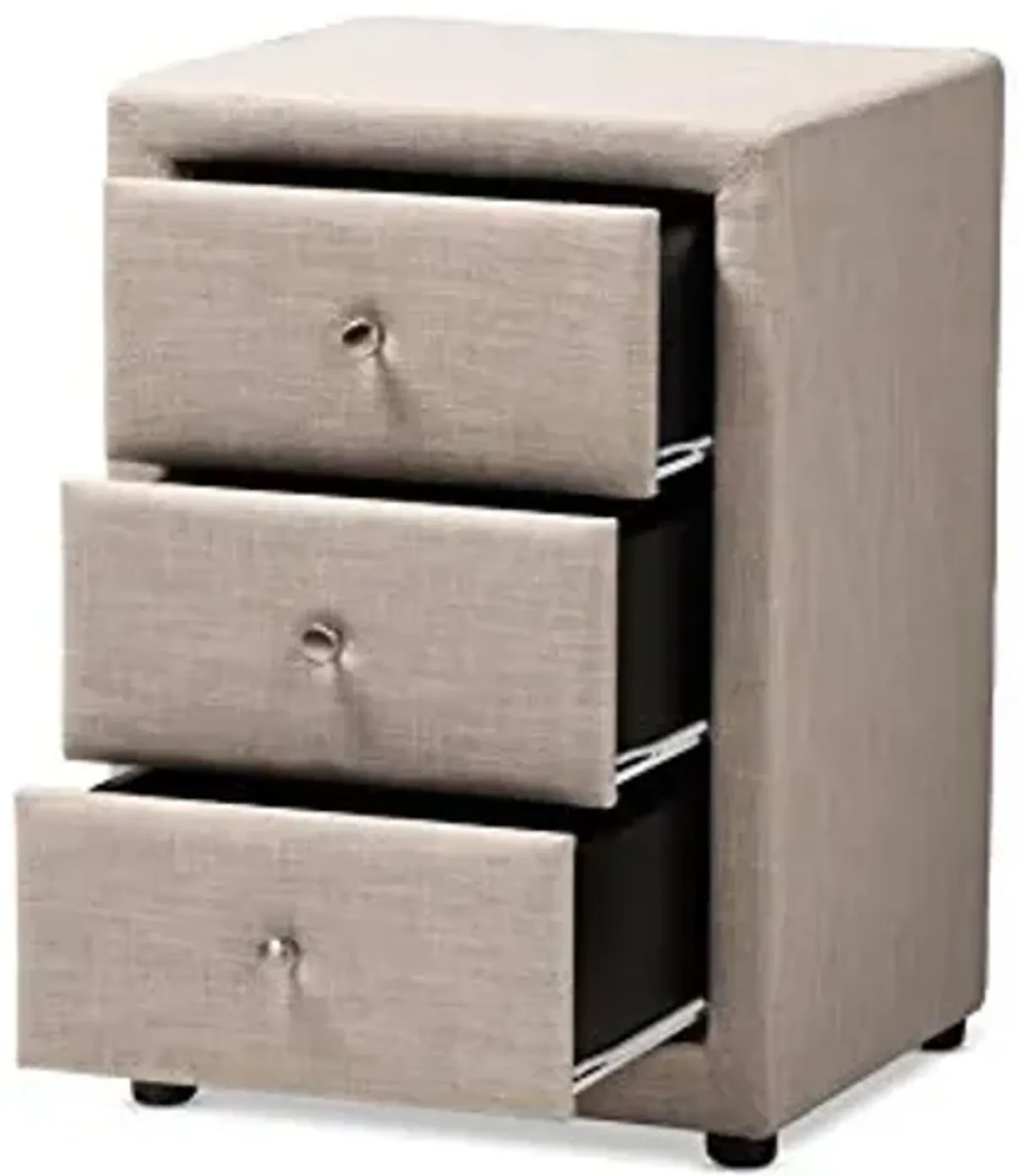 Baxton Studio Vanessa Nightstand, Beige