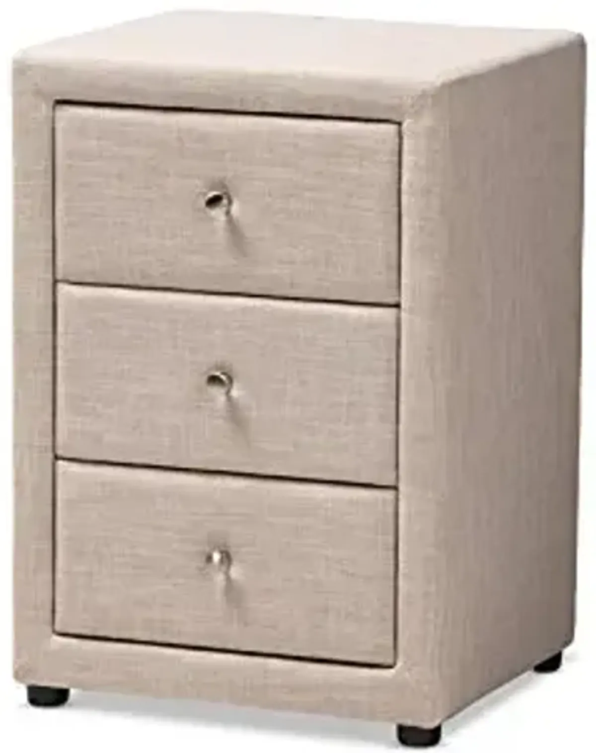 Baxton Studio Vanessa Nightstand, Beige