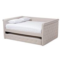 Baxton Studio Elliane Daybed With Trundle Full Light Beige
